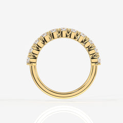 Cushion Cut Lab Grown Diamond Wedding Band 14K Gold Ring