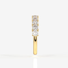 Cushion Cut Lab Grown Diamond Wedding Band 14K Gold Ring