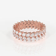 Pear Cut Moissanite Diamond Eternity Band 14K Gold Ring