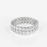 Pear Cut Moissanite Diamond Eternity Band 14K Gold Ring