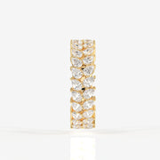 Pear Cut Moissanite Diamond Eternity Band 14K Gold Ring