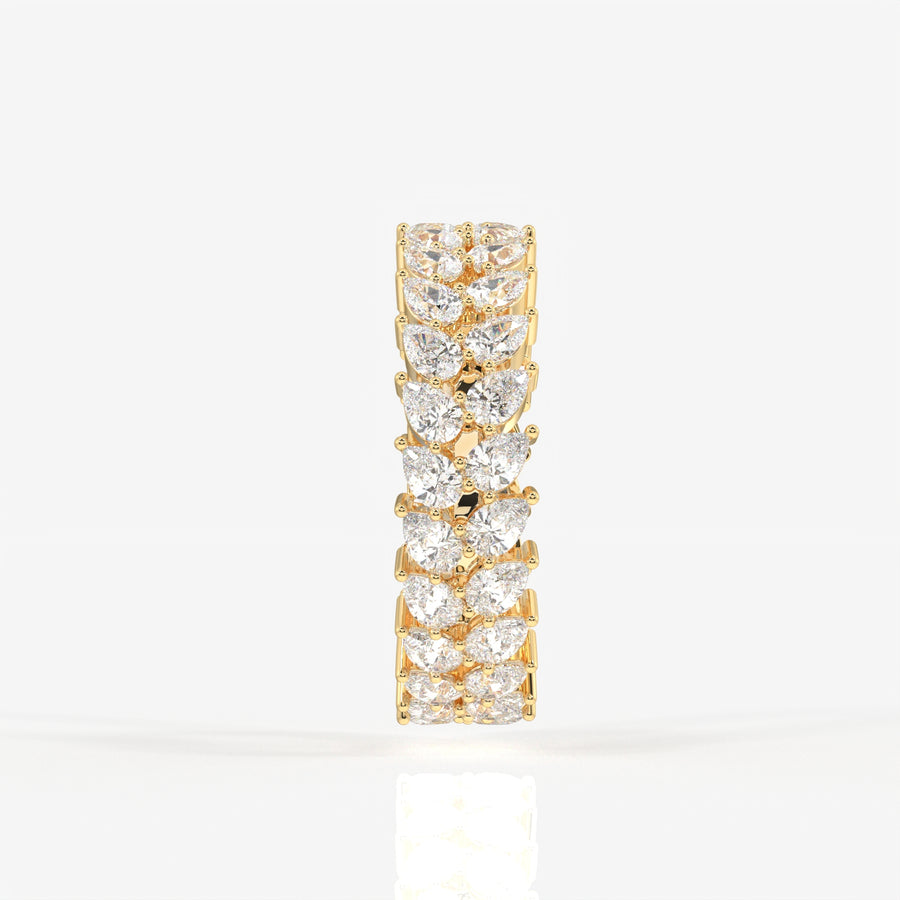 Pear Cut Moissanite Diamond Eternity Band 14K Gold Ring
