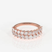 Pear Cut Moissanite Diamond Wedding Band 14K Gold Ring