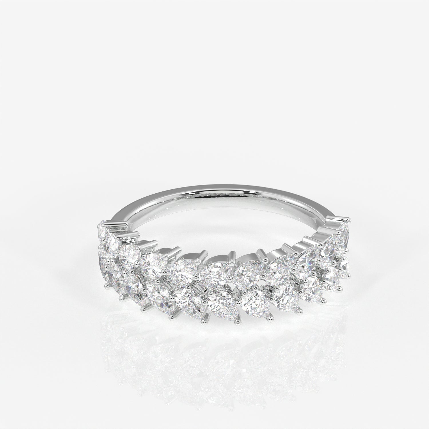 Pear Cut Moissanite Diamond Wedding Band 14K Gold Ring