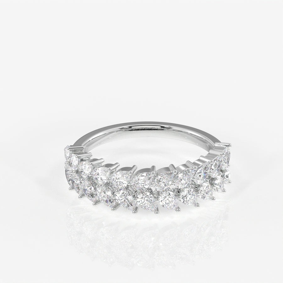 Pear Cut Moissanite Diamond Wedding Band 14K Gold Ring