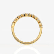 Pear Cut Moissanite Diamond Wedding Band 14K Gold Ring