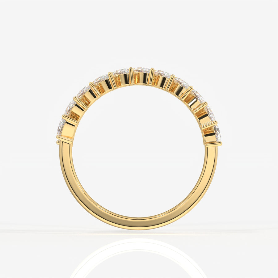 Pear Cut Moissanite Diamond Wedding Band 14K Gold Ring