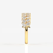 Pear Cut Moissanite Diamond Wedding Band 14K Gold Ring