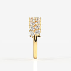 Pear Cut Lab Grown Diamond Wedding Band 14K Gold Ring