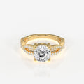 Portuguese Cut Lab Grown Diamond Twisted Engagement 14k Gold Ring
