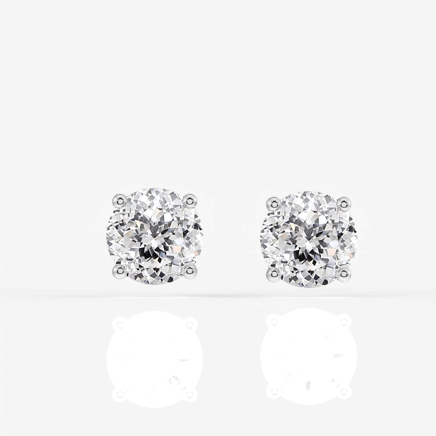 Portuguese Cut Lab Grown Diamond Certified Stud 18K Gold Earrings