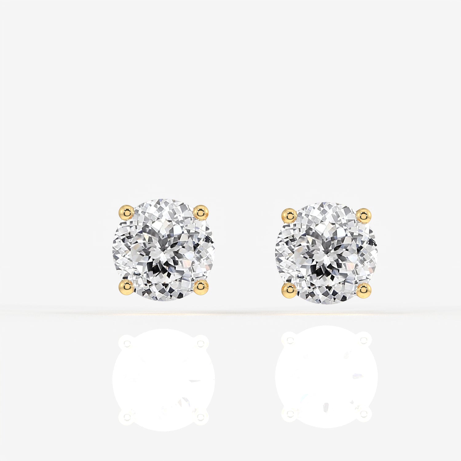 Portuguese Cut Moissanite Diamond Hidden Halo Stud 18K Gold Earrings