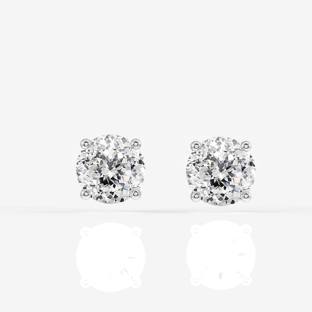 Portuguese Cut Moissanite Diamond Hidden Halo Stud 18K Gold Earrings