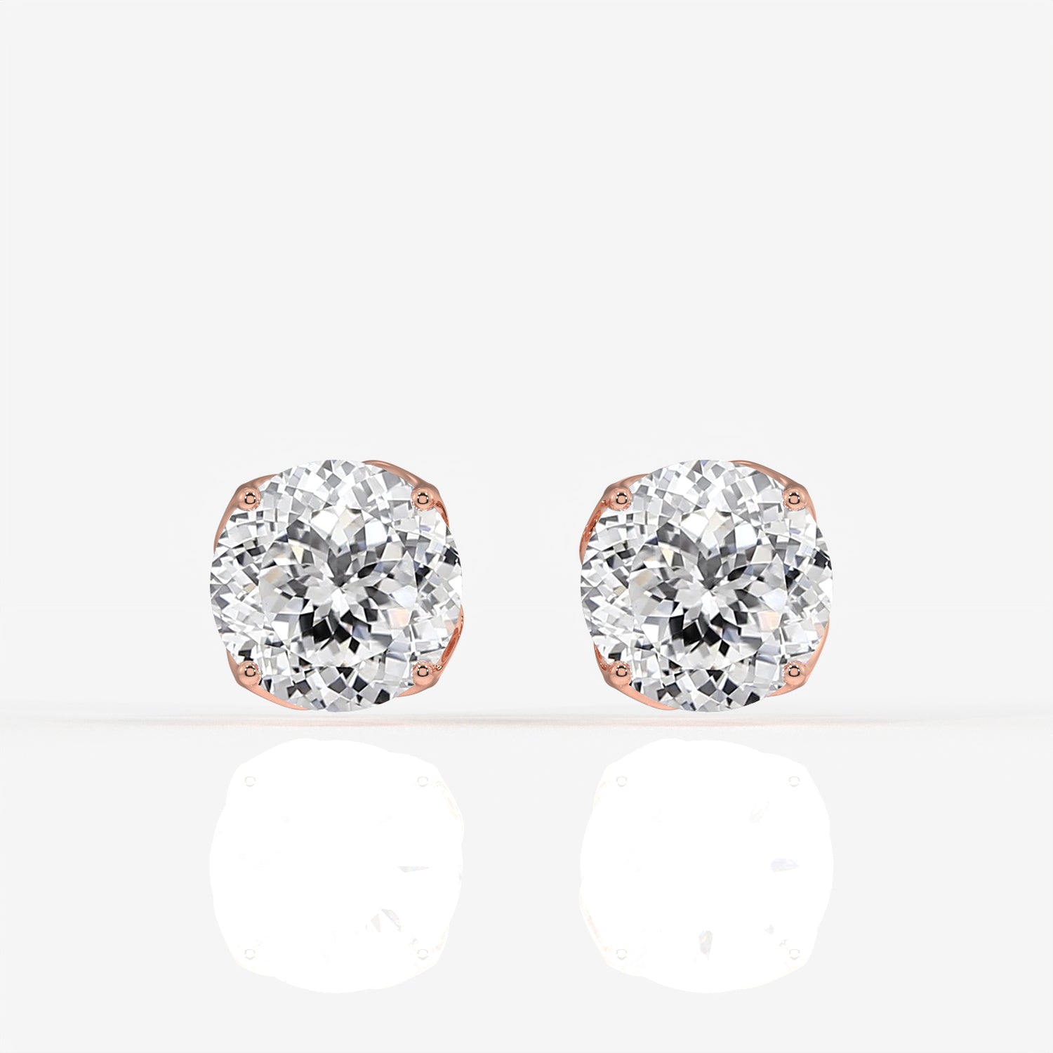 Portuguese Cut Lab Grown Diamond Twisted Certified Stud 9K Gold Earrings