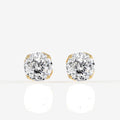 Portuguese Cut Lab Grown Diamond Twisted Certified Stud 9K Gold Earrings