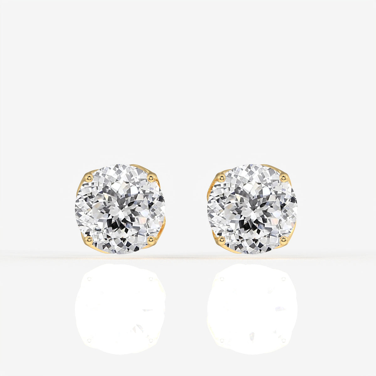 Portuguese Cut Moissanite Diamond Twisted Certified Stud 18K Gold Earrings