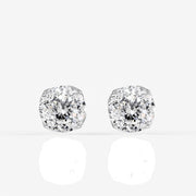Portuguese Cut Lab Grown Diamond Twisted Certified Stud 9K Gold Earrings