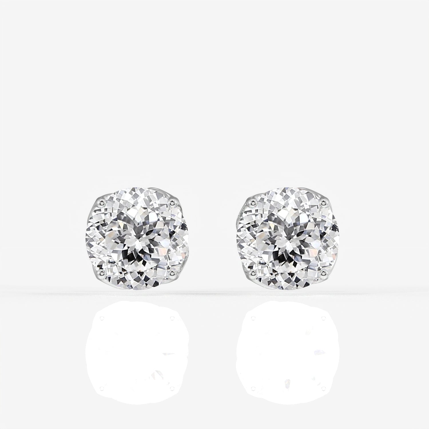 Portuguese Cut Lab Grown Diamond Twisted Certified Stud 9K Gold Earrings