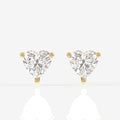 Heart Cut Lab Grown Diamond Solitaire Stud 14K Gold Earrings
