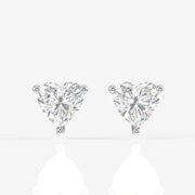 Heart Cut Lab Grown Diamond Solitaire Stud 14K Gold Earrings