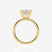 Marquise Cut Lab Grown Diamond Three Layer Pave 14K Gold Ring