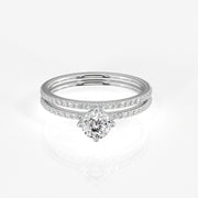 Portuguese Cut Lab Grown Diamond Engagement 14k Gold Ring