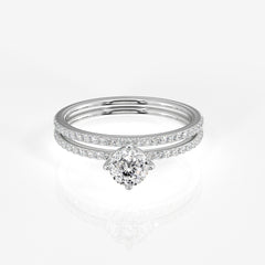 Portuguese Cut Lab Grown Diamond Twisted Engagement 14k Gold Ring