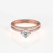 Portuguese Cut Lab Grown Diamond Engagement 14k Gold Ring