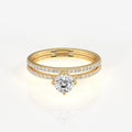 Portuguese Cut Lab Grown Diamond Engagement 14k Gold Ring