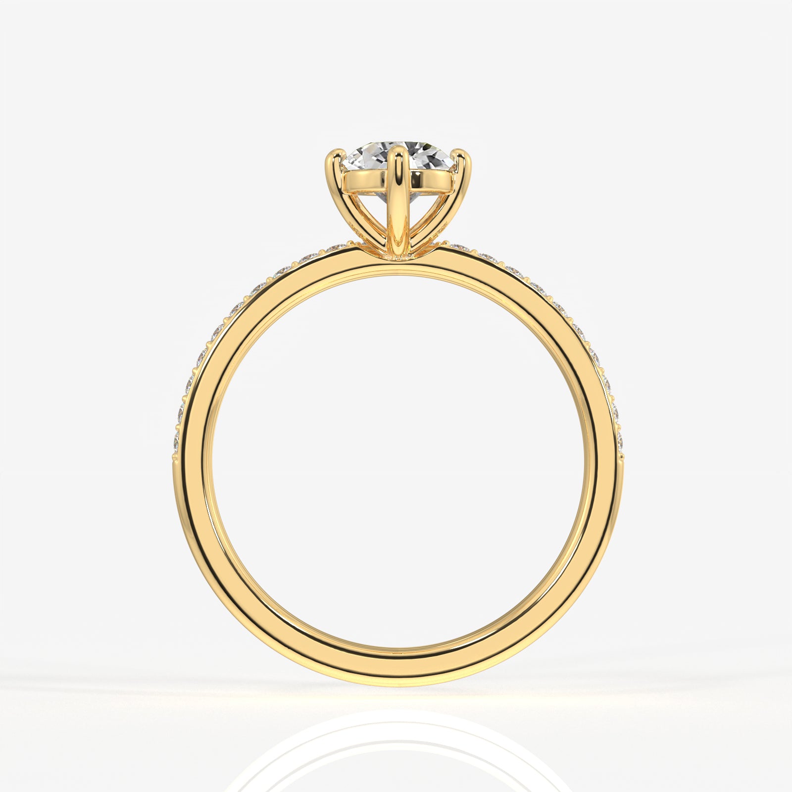 Portuguese Cut Lab Grown Diamond Engagement 14k Gold Ring