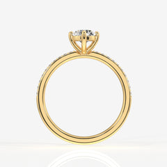 Portuguese Cut Lab Grown Diamond Twisted Engagement 14k Gold Ring