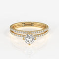 Round Cut Moissanite Diamond Engagement Sterling Silver Ring