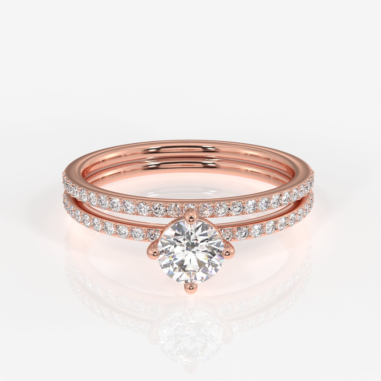 Round Cut Moissanite Diamond Engagement Sterling Silver Ring