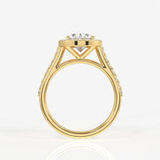 Oval Cut Moissanite Diamond Halo Engagement Sterling Silver Ring