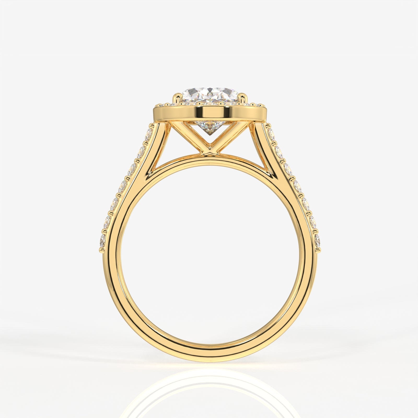 Oval Cut Moissanite Diamond Halo Engagement Sterling Silver Ring