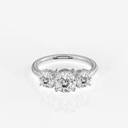 Portuguese Cut Lab Grown Diamond Trilogy 9K Gold Ring