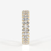 Oval Cut Moissanite Diamond Eternity 18k Gold Band Ring