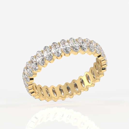 Oval Cut Lab Grown Diamond Eternity 14k Gold Band Ring