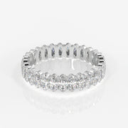 Oval Cut Moissanite Diamond Eternity 18k Gold Band Ring