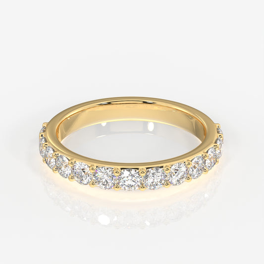 Round Cut Lab Grown Diamond Wedding 18k Gold Band Ring