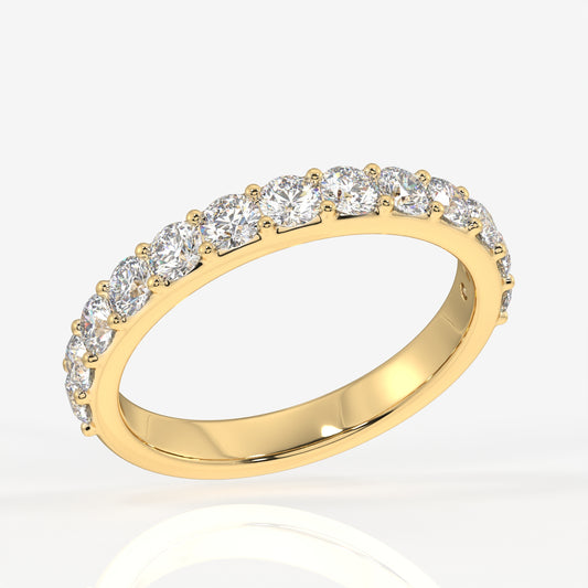 Round Cut Moissanite Diamond Wedding 14k Gold Band Ring