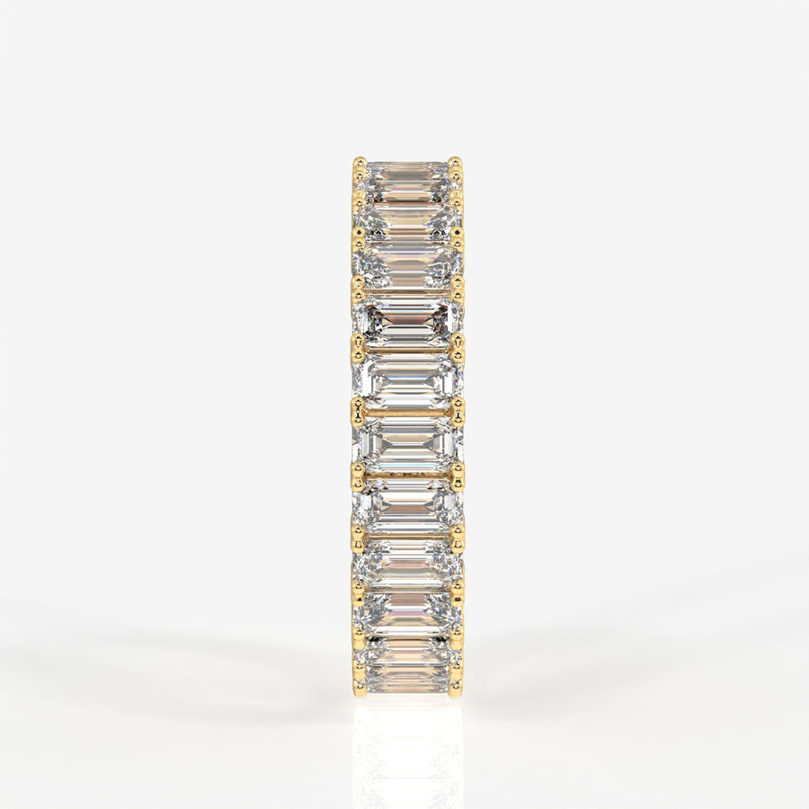 Emerald Cut Lab Grown Diamond Eternity 14k Gold Band Ring