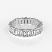 Emerald Cut Moissanite Diamond Eternity 9k Gold Band Ring