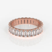 Emerald Cut Lab Grown Diamond Eternity 14k Gold Band Ring