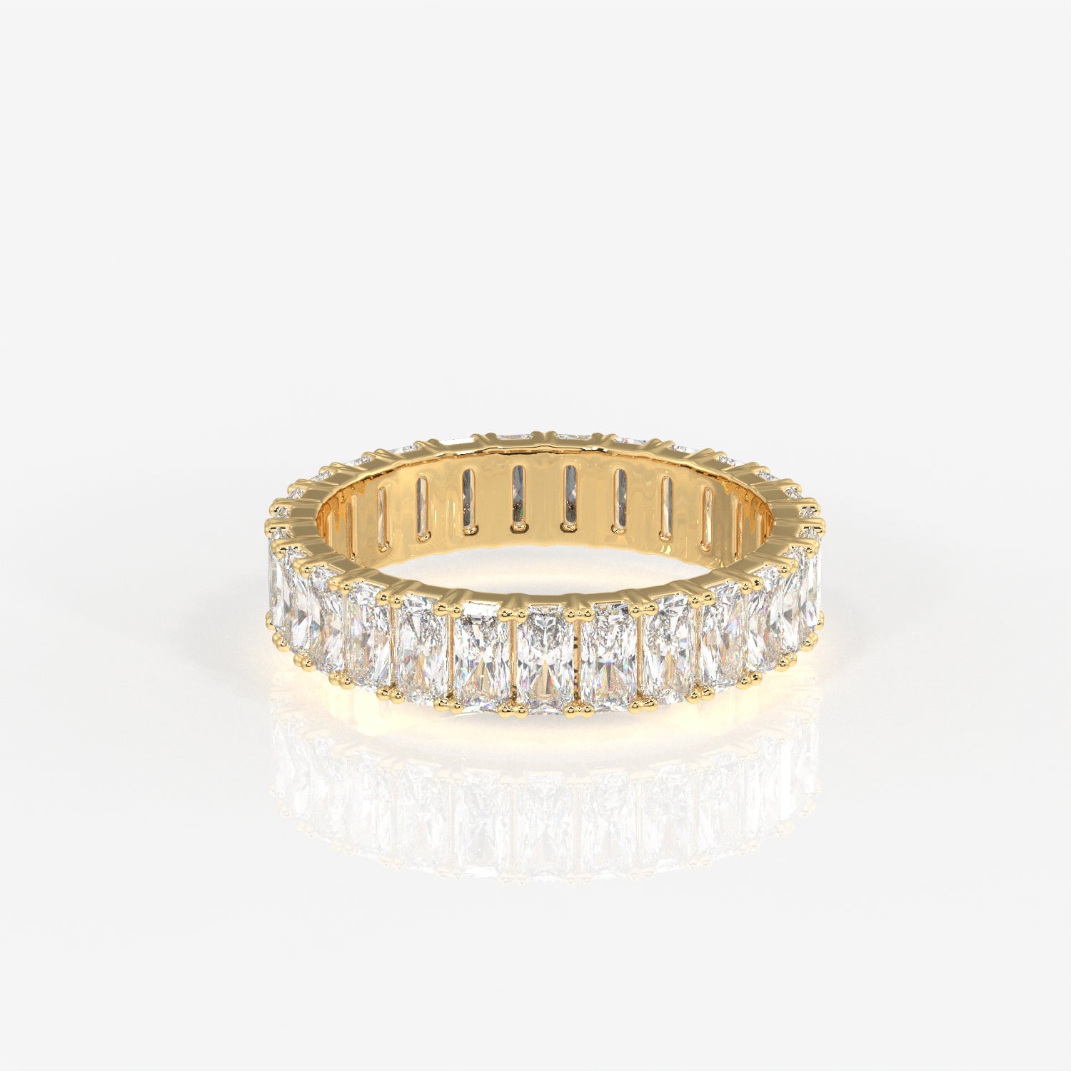 Radiant Cut Lab Grown Diamond Eternity Band 14K Gold Ring