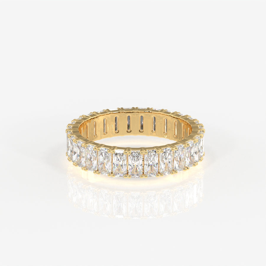 Radiant Cut Lab Grown Diamond Eternity Band 14K Gold Ring