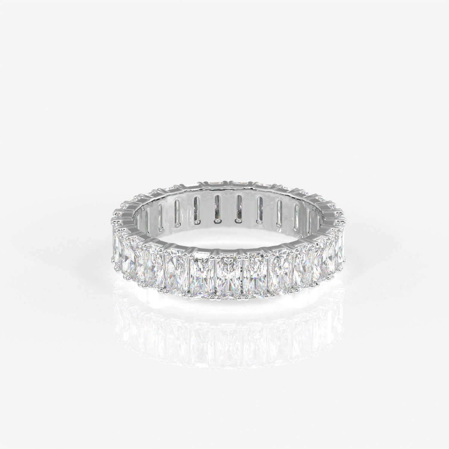 Radiant Cut Lab Grown Diamond Eternity Band 14K Gold Ring