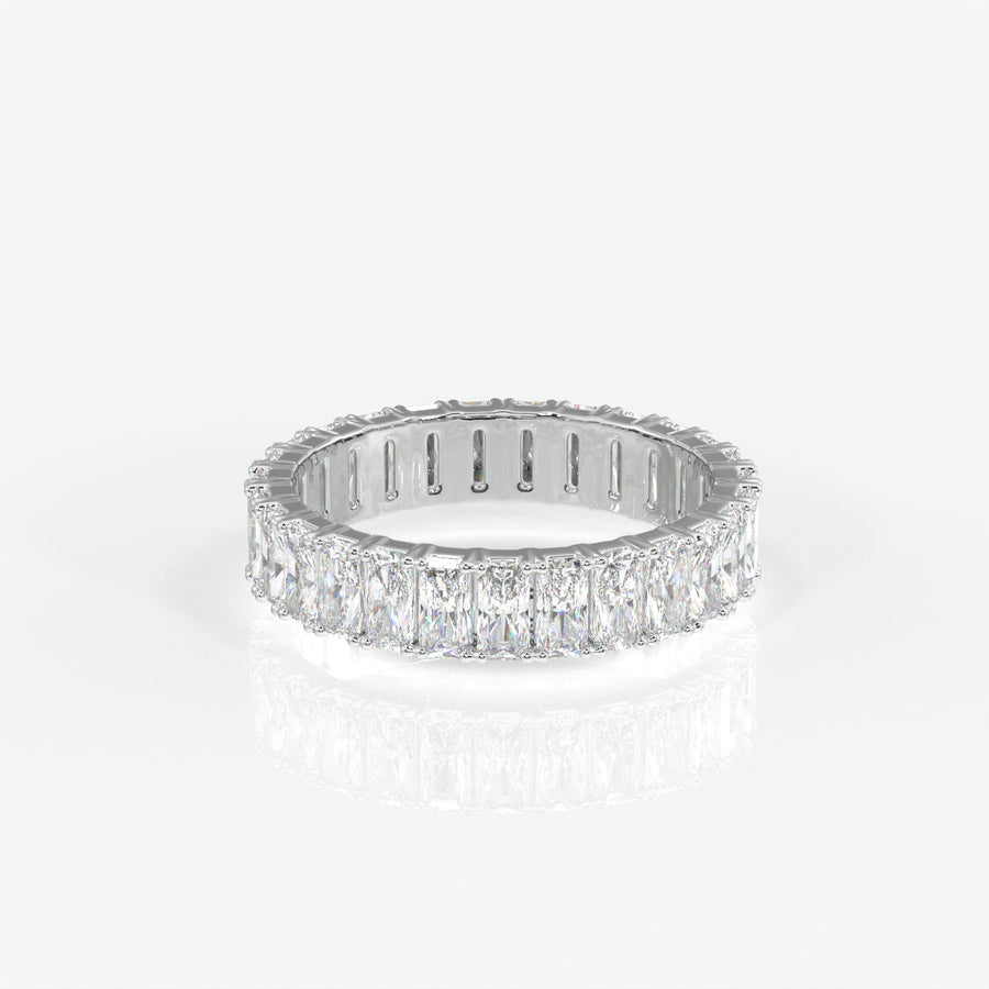Radiant Cut Lab Grown Diamond Eternity Band 14K Gold Ring