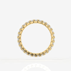Radiant Cut Moissanite Diamond Eternity Band Sterling Silver Ring