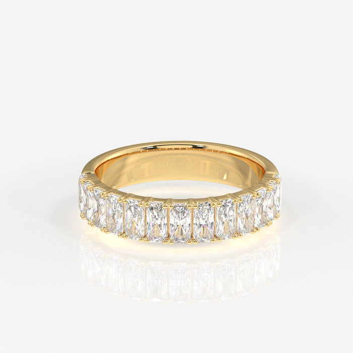 Radiant Cut Moissanite Diamond Wedding Band 18K Gold Ring